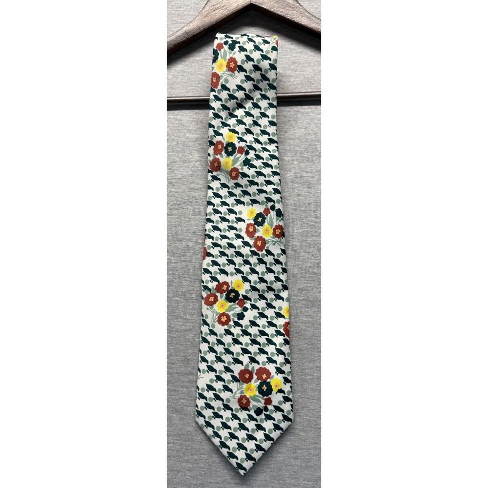 Vintage Sears The Mens Store Necktie One Size Multicolor Floral Geometric Formal